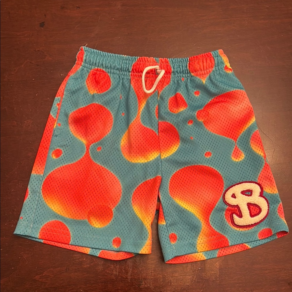 BKTSQD Colorful Basketball Shorts with Abstract Design. Youth Large. Runs small.